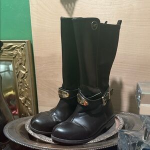 Michael Kors toddler girl Black Leather Knee-High Boots